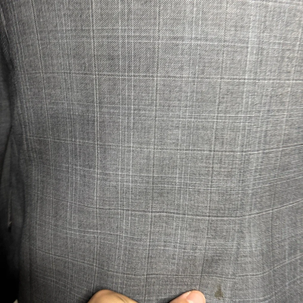 Hart Schaffner Marx Gold Mens Two Piece Suit‎ 42L 34W Grey Plaid Wool